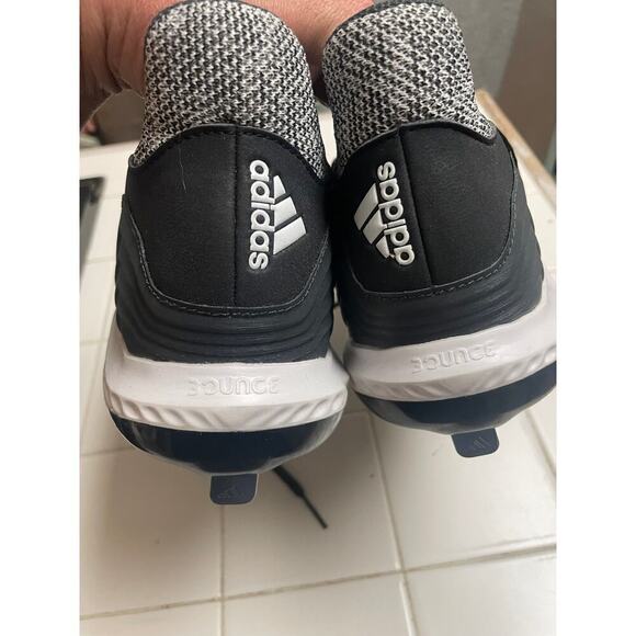 NEW Adidas Icon Bounce Baseball Molded Cleats Size 14 Men Black White - Picture 2 of 7